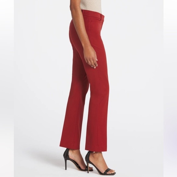 41 Hawthorn Pants 2P Becca Straight Leg Burgundy Ponte Stretch Tailored Preppy - Picture 5 of 15